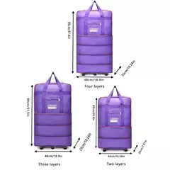 Saco De Viagem Dobrável Roxo, Compartimento De Bagagem, Caixa De Armazenamento De Roda Giratória, Grande Capacidade, Telescópico Saco De Bagagem, Saco De Viagem na internet