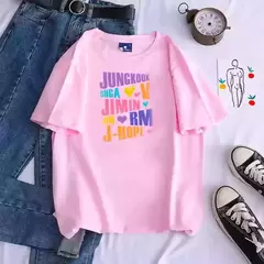 Imagem do Camiseta estampada Bts masculina e feminina, jungkook, Jimin V, J-Hope, Rm Jin, manga curta, moda casual, qualidade superior