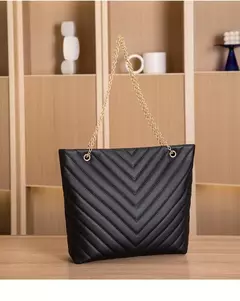 Bolsa de ombro de corrente bordada casual para mulheres, padrão V, lingge, bolsa de compras portátil, nova moda na internet