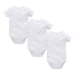 Macacão preto de manga curta para bebês, 100% algodão, bodysuits em branco, bebê recém-nascido, roupas de corpo liso, 0-24 meses, 3pcs - Wolf Magazine