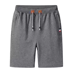 Shorts de suor com elástico na cintura masculino, bermudas masculinas, plus size, treino, casual, calção de jogger monocromático, bolsos, verão, 2022 - comprar online