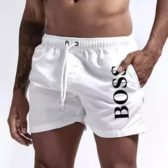 Shorts esportivos respirável de secagem rápida masculino, calções casuais com cordão forrado com malha, surf à beira-mar, praia, verão, novo