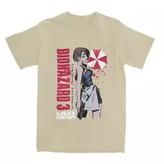 Camiseta de manga curta masculina de gola redonda 100% algodão, camisetas vintage, Biohazard 3, Jill Valentine na internet