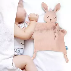 Imagem do Bebê Segurança Cobertor Macio Algodão Musselina Consolador para Recém-nascido Infantil Dormir Snuggle Toy Stuffed Animal Acalme Appease Toalha