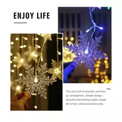 Natal floco de neve LED string luzes piscando fada cortina luzes extravagante festa de feriado decoração de ano novo 2024 - Wolf Magazine