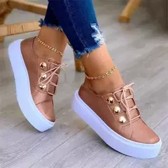 Sapatilhas femininas de couro em plutônio, sapatos femininos de plataforma, moda casual, primavera, novo, 2024 - Wolf Magazine