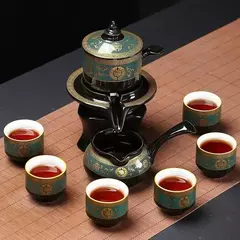 Conjunto de chá tradicional chinês de 8 peças, conjunto de chá kung fu de alta qualidade, bule de porcelana e xícara de chá, conjunto de chá automático para 6 pessoas - Wolf Magazine