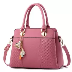 Bolsa crossbody de couro PU para mulheres, alça superior, bordada, bolsa de ombro elegante, bolsas de mão estilo simples para senhora - loja online