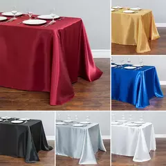 Toalha De Mesa Retangular Para Decoração De Casa, Toalha De Mesa De Cetim, Cobertura De Mesa De Jantar, Casamento, Natal, Chuveiro De Bebê, Aniversário, Banquete na internet