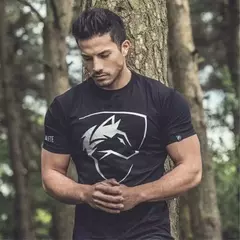 Camiseta esportiva masculina de manga curta elástica, Fitness ao ar livre, Corrida, Ginásios, Tendência da moda, Verão, 2022 - loja online