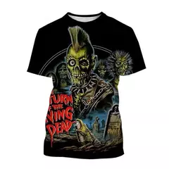 Unisex Return Of The Living Dead 3D Impresso Horror Filme T-Shirt, Moda Casual, na internet