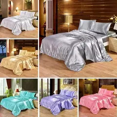 Conjunto de cama de seda cetim para cama queen e king size, capa de edredão de luxo, lençol plano e equipado, edredão, 4 PCs, 30 PCs - Wolf Magazine