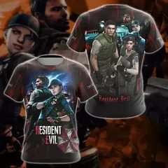 Jogos de Terror Masculino Camisetas Estampadas, Resident Evil, Leon S kennedy, Moda 3D, Camiseta Unisex de Manga Curta, Top de Streetwear, Novo na internet