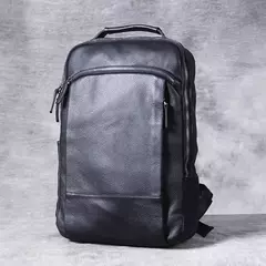 Mochila de couro genuíno para homens, cavalo louco vintage mochila para laptop grande mochila diária mochila de viagem mochila para caminhadas - loja online