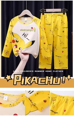 Pijamas Pokémon unissex para crianças, roupas da moda para meninos e meninas, crianças e meninas