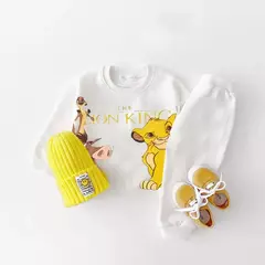 Mickey Mouse moletons estampados para bebês meninos, moletons e calças com gola O, roupas de treino cinza, moda casual, novo estilo na internet