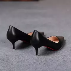 Bombas de couro macio para mulheres, salto alto fino, estilete feminino, preto, tamanho grande, moda sexy, novo, primavera, 2022 - loja online