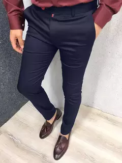 Calça casual diária de negócios masculino, cintura alta, justa, cor sólida, Europa e Estados Unidos, moda, 4 temporada - comprar online