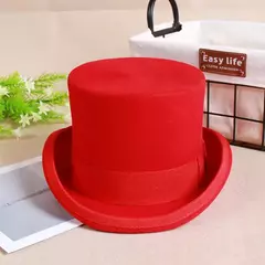 Chapéu Fedora liso unissexo de lã, Chapéu alto de homem, Boné mágico, Cinta cilíndrica, Steampunk, Versátil, Panama, Mágico, Cavalheiro, 2024 - comprar online