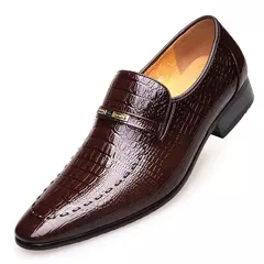 Crocodilo padrão couro formal masculino sapatos, sapatos sociais casuais, novo estilo, sapatos de casamento de luxo - comprar online