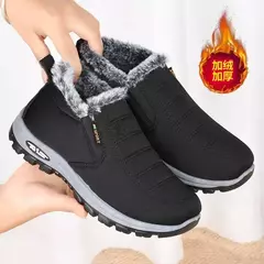 Botas casuais masculinas com escorregar, tênis de pele confortável, sapatos antiderrapantes, botas de neve quentes, inverno, 2024 - Wolf Magazine