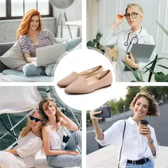 Sapatilha de Salto Baixo para Mulher, Confortável, Macio, Deslizamento, Sapatos Apontados, Casual, Descalço, Elegante Tênis - comprar online