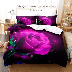 Rosas vermelhas conjunto capa de edredão rainha tamanho rei completa 3d conjuntos cama flor fronha colcha roupa única cama dupla 220x240 200x200 - comprar online