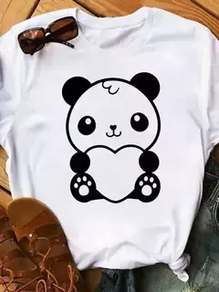 Maycaur-camiseta de manga curta para mulher, top solto com estampa de panda fofa, casual e solta, verão - Wolf Magazine