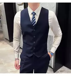 Terno de casamento casual de negócios masculino, conjunto de 3 peças, colete e calças masculinas bonitas de banquete, alta qualidade, nova moda, R$ 2020 na internet