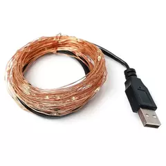 Imagem do USB Bateria Operado LED String Light, Fio De Cobre, Guirlanda, Fada Iluminação Cordas, Natal, Festa De Casamento, Decoração Lâmpadas, 100-2m