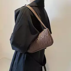 Bolsa de axilas de couro PU para mulheres, bolsa casual, bolsas de ombro femininas, luxo na internet