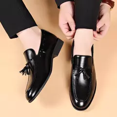 Mocassins planos confortáveis e casuais masculinos, sapato borla na moda, sapato de bote deslizante, primavera, outono, clásico, 2022