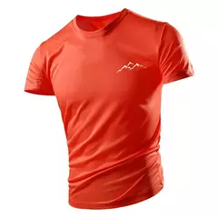 Camiseta casual com gola redonda masculina, manga curta solta, confortável, top de secagem rápida, estilo esportivo ao ar livre, moda quatro estações na internet