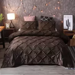 Pinch plissado conjuntos de cama de poliéster, Black Duvet Cover Set, Bedclothes King Size, Luxo Home and Hotel Use, sem enchimento, sem folha, 2 pcs, 3pcs na internet