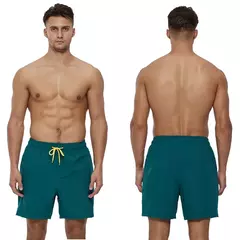 Escadch-Shorts Masculina Clássico Cor Sólida Malha Respirável de Forro com Bolsos com Zíper, Moda Banho Verão, Calções de Ginástica, 2022