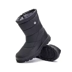 Botas de neve de pelúcia impermeáveis masculinas, tênis duráveis, sapatos de lazer, tamanho grande, quente, meio da panturrilha, ao ar livre, inverno - comprar online