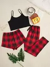 Conjunto de pijama casual feminino, shorts e calças suspensas, laço para casa, moda, atacado, 3 peças