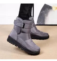 Botas de neve impermeáveis antiderrapantes para mulheres, sapatos de plataforma, tornozelo quente, sapatos acolchoados de algodão, inverno - loja online