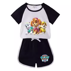 Boys Paw Patrol T-shirt manga curta Top e Shorts Set, bebê meninos roupas, roupas dos desenhos animados, terno verão, novo conjunto infantil, 2022, 2pcs na internet