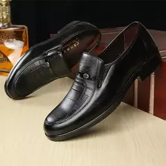 Sapatos baixos formais de couro masculino, Sapatos de vestir masculinos, Negócios, Escritório, Redondo, Respirável, Festa, Casamento, Trabalho, Nova Marca na internet