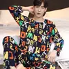 Conjuntos de pijama de lazer listrados masculinos, roupa doméstica masculina de mangas compridas, adolescentes, terno fora da casa, novo, primavera e outono