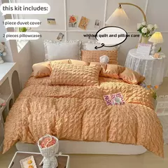 Soft Bubble Grid Imprimir Bedding Set, Confortável Duvet Cover Set sem Núcleo, 1 * Capa de Edredão + 2 Fronha, 3PCs na internet