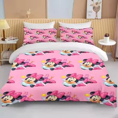 Minnie Mickey Mouse cama conjunto para meninas, capa de edredão, gêmeo, rainha, rei, desenhos animados, capa macia, 2 fronhas, 3 pcs - comprar online