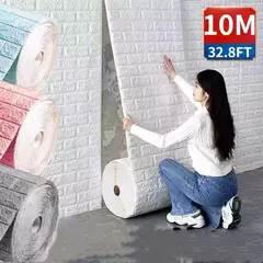 3D tijolo imitação impermeável auto-adesivo adesivo de parede, Home Decor, papel de parede DIY, sala, TV Backdrop, quarto, 1 m, 5 m, 10m