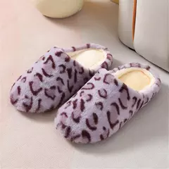 Chinelos de pele leopardo para homens e mulheres antiderrapantes, macios, quentes, casa, interior, quarto, sapatos de chão, espuma de memória, casais, meninos, meninas, inverno - loja online