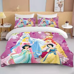 Imagem do Disney Princess Impresso Bedding Set para Adulto, Microfibra Bed Cover, Quarto Duvet, Anime Cartoon Fronha, 10 Tamanhos