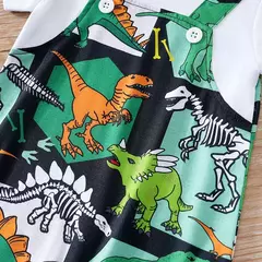 Fato de dinossauro bonito do recém-nascido, roupa de bebê, estampa completa, macio, meninos e meninas, manga curta, alça falsa, verão, 0-18 - comprar online