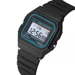 Esporte LED Digital Relógios para Homens, Simples Quadrado Pequeno Dial, Relógio Eletrônico, Silicone Band, Moda Casual