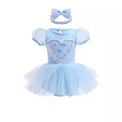 Baby Romper TUTU Vestido Com Headband Infantil Baby Princess Girl Roupas Tamanho 3-18M Cute Design Baby Dress Party Trajes - comprar online