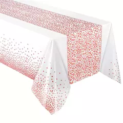 Toalha de mesa descartável com bolinhas pequenas, impermeável e engrossada, para decoração, festa de aniversário e casamento, 54x10 8 polegadas, 1pc - loja online